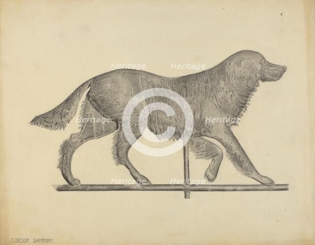Dog Weather Vane, c. 1938. Creator: Gordon Sanborn.