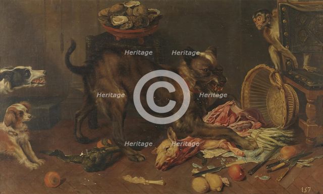 Dog with its prey, between 1600 and 1657. Creator: Frans Snyders.