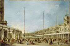 Doge Alvise IV Mocenigo in the Corpus Christi Procession in Piazza San Marco, ca 1775. Creator: Guardi, Francesco (1712-1793)