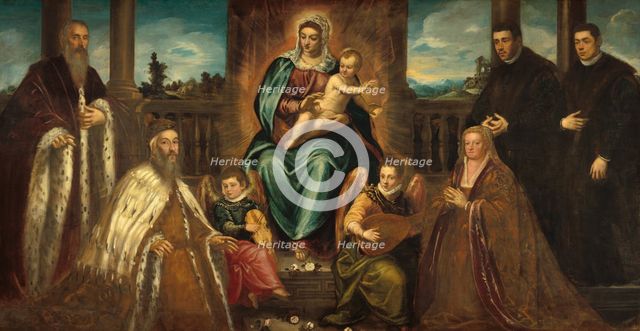 Doge Alvise Mocenigo and Family before the Madonna and Child, c. 1575. Creator: Jacopo Tintoretto.