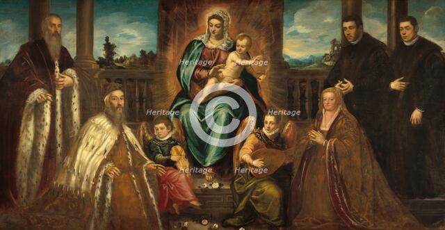 Doge Alvise Mocenigo and Family before the Madonna and Child, c. 1575. Creator: Jacopo Tintoretto.