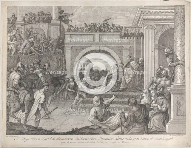 Doge Enrico Dandolo crowns Baldovino the first emperor of the Latin Empire of Constanti..., 1745-94. Creator: Giacomo Leonardis.