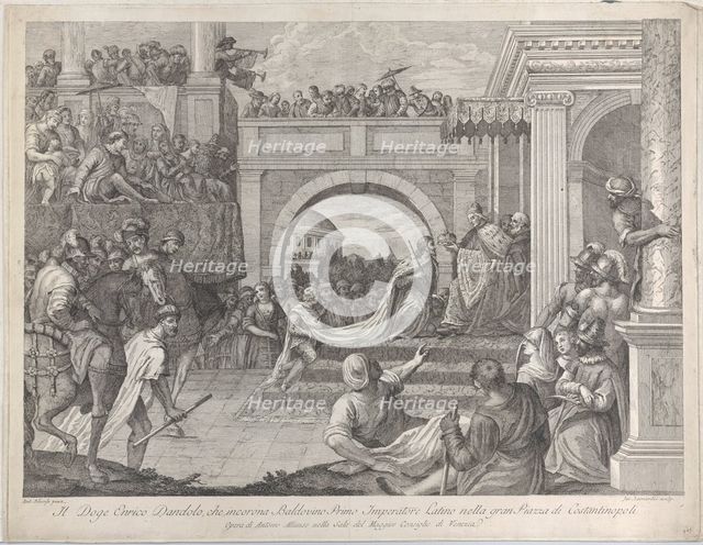 Doge Enrico Dandolo crowns Baldovino the first emperor of the Latin Empire of Constanti..., 1745-94. Creator: Giacomo Leonardis.