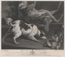 Dogs and Still Life, 1778. Creators: Pierre-Charles Canot, Joseph Farington