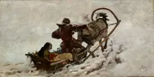 Dogs at a Hunt, c1886. Creator: Julian Falat