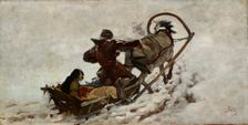 Dogs at a Hunt, c1886. Creator: Julian Falat