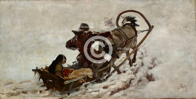 Dogs at a Hunt, c1886. Creator: Julian Falat.
