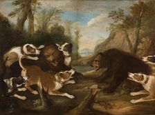 Dogs Fighting with Bears, 1st quarter of 18th century. Creator: Joseph Anton Harzath
