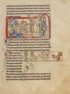 Dogs; Northumberland Bestiary, about 1250-1260. Creator: Unknown