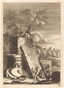 Dogs Pursuing a Cat, c. 1650. Creator: Bernhard Zaech