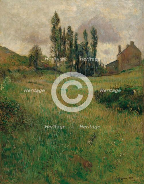 Dogs Running in a Meadow, 1888. Artist: Gauguin, Paul Eugéne Henri (1848-1903)