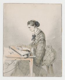 Doing Manual Work, 1859. Creator: Friedrich Carl von Scheidlin