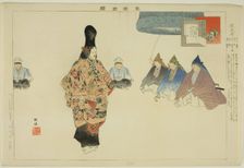 Dojoji, from the series "Pictures of No Performances (Nogaku Zue)", 1898. Creator: Kogyo Tsukioka