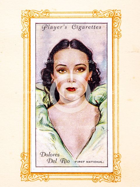 Dolores Del Rio Collectables Picture of movie stars that came with the Players cigarette packet, 193 Creator: Unknown.