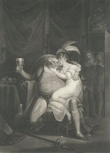 Doll Tearsheet, Falstaff, Henry and Poins (Shakespeare, Kin..., first published 1795; reissued 1852. Creator: William Satchwell Leney
