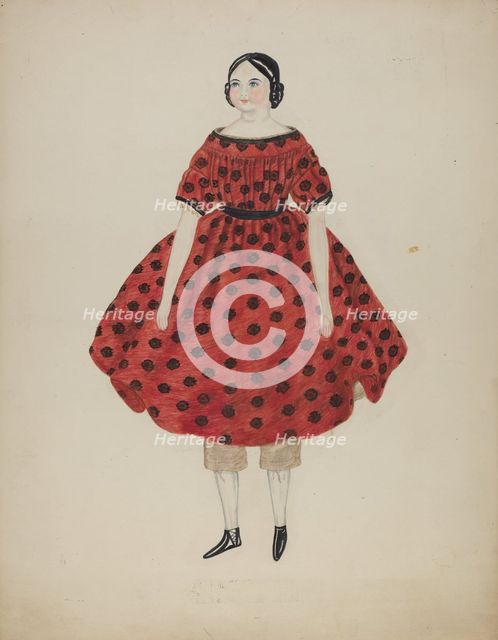 Doll with China Head, 1935/1942. Creator: Mary Fitzgerald.