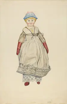 Doll with China Head, c. 1940. Creator: Lelah Nelson