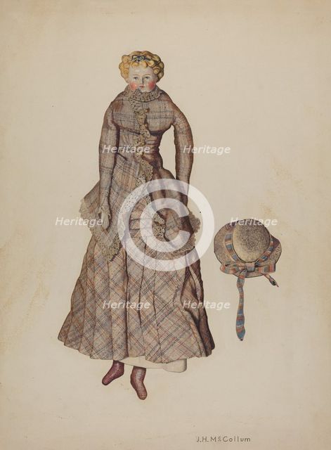 Doll with China Head, c. 1941. Creator: J. Herman McCollum.