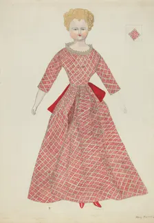 Doll and Costume, c. 1936. Creator: Mary E Humes