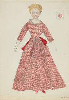 Doll and Costume, c. 1936. Creator: Mary E Humes