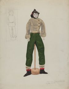 Doll and Costume, c. 1936. Creator: Mary E Humes