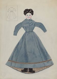 Doll and Dress, c. 1937. Creator: Mary E Humes