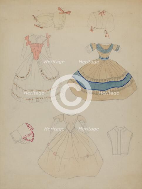 Doll and Wardrobe, c. 1936. Creator: Mina Lowry.