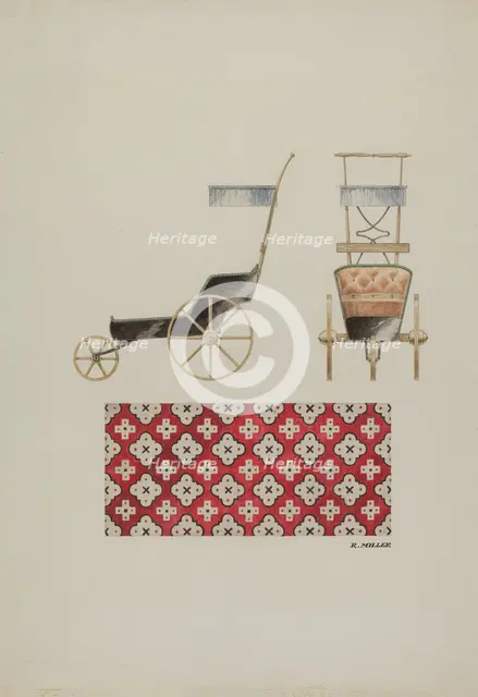 Doll Buggy and Rug, c. 1940. Creator: Randolph F Miller.