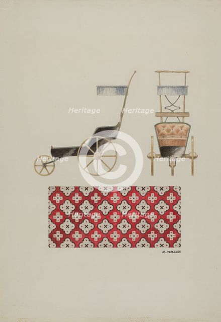 Doll Buggy and Rug, c. 1940. Creator: Randolph F Miller.