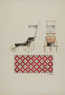 Doll Buggy and Rug, c. 1940. Creator: Randolph F Miller