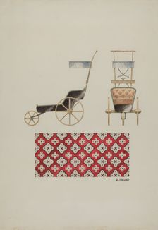 Doll Buggy and Rug, c. 1940. Creator: Randolph F Miller
