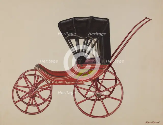 Doll Carriage, c. 1937. Creator: Rex F Bush.