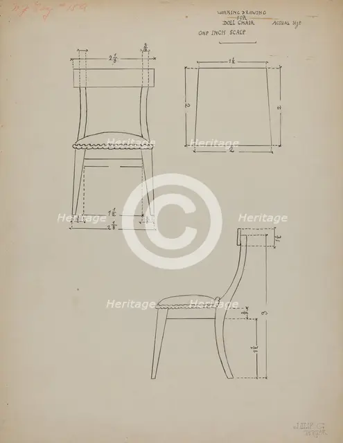 Doll Chair, c. 1936. Creator: Julie C Brush.