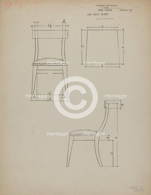 Doll Chair, c. 1936. Creator: Julie C Brush.
