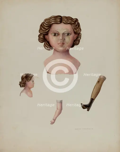 Doll (Composition), c. 1941. Creator: Archie Thompson.