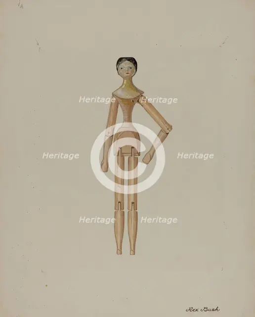 Doll - "Clarissa", c. 1937. Creator: Rex F Bush.