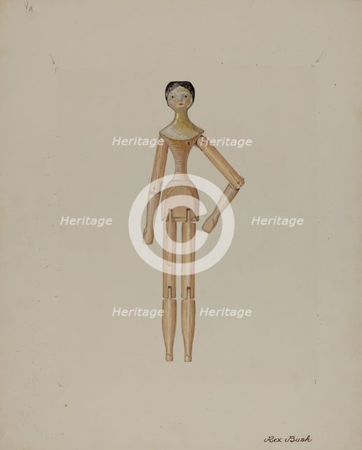 Doll - "Clarissa", c. 1937. Creator: Rex F Bush.