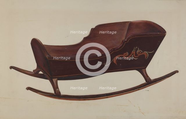 Doll Cradle, c. 1938. Creator: Orville Cline.