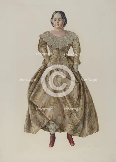 Doll (Greiner Patented Head), c. 1940. Creator: Stanley Mazur.