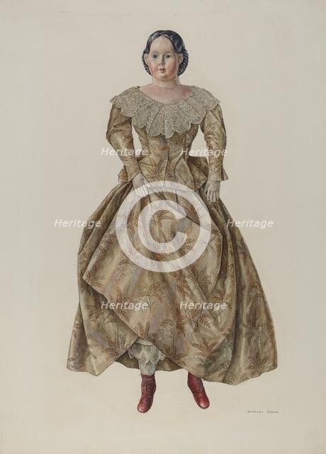 Doll (Greiner Patented Head), c. 1940. Creator: Stanley Mazur.