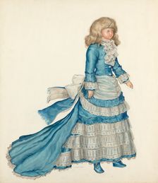 Doll in Blue Dress, 1935/1942. Creator: Lillian Causey