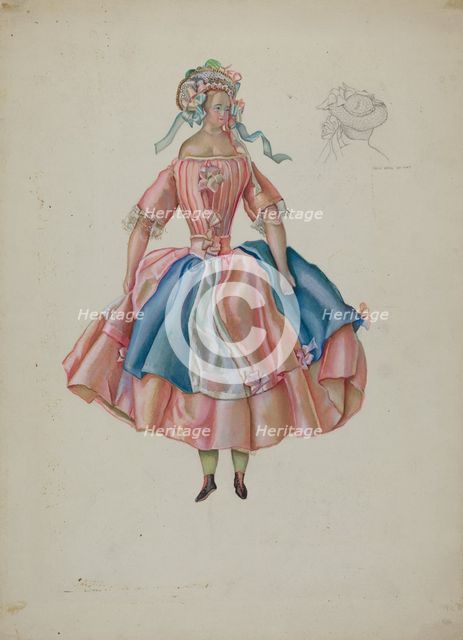 Doll in Costume, c. 1937. Creator: Gwyneth King.