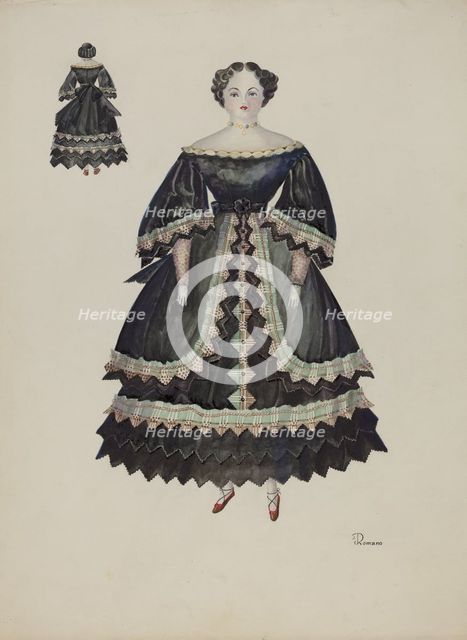Doll - "Minerva Pratt", c. 1937. Creator: Josephine C. Romano.
