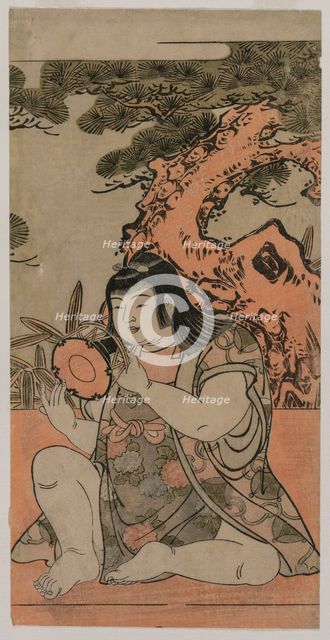 Doll Playing a Hand Drum, 1770s. Creator: Kitao Shigemasa (Japanese, 1739-1819).