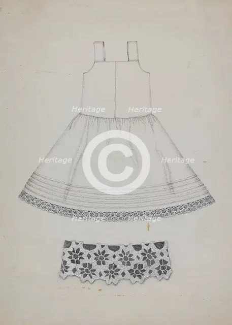 Doll's Cotton Petticoat, c. 1936. Creator: Evelyn Bailey.