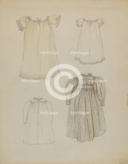 Doll's Dress and Shift, 1935/1942. Creator: Rosalia Lane.