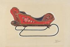 Doll Sleigh, c. 1937. Creator: Beverly Chichester