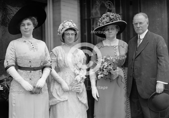 Dolly Madison Breakfast - Mrs. H.D. Clayton; Mrs. Bedell Parker; Mrs. W.J. Bryan; Norman Mack, 1912. Creator: Harris & Ewing.