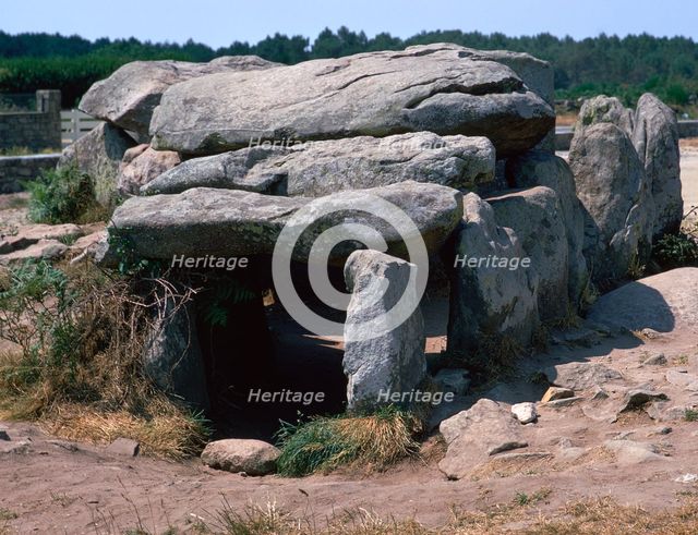 Dolmen at Kermario in Brittany, c,36th century BC. Artist: Unknown