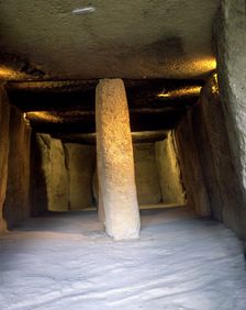 Dolmen inside Menga cave, they were used as collective tombs